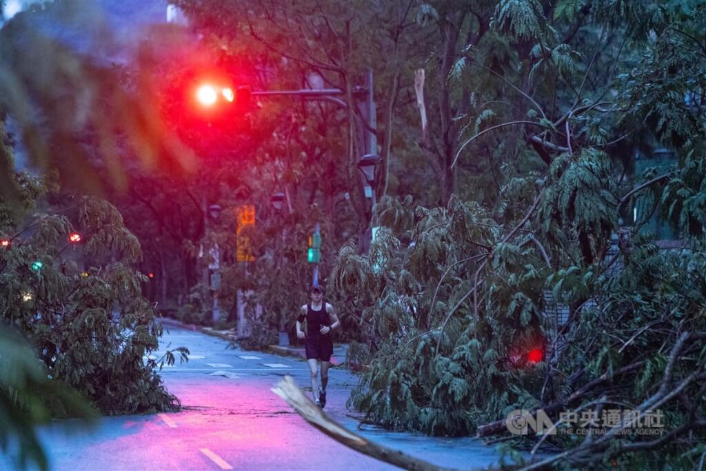 颱風過後台北市災損嚴重，千棵路樹倒塌，市民艱難出門上班